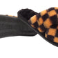 Angela Ladies Checkered print Faux Fur Slippers Yellow