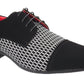 James Mens Pointed Toe Lace Up Formal Shoes Black / White