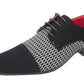 James Mens Pointed Toe Lace Up Formal Shoes Black / White