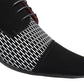 James Mens Pointed Toe Lace Up Formal Shoes Black / White