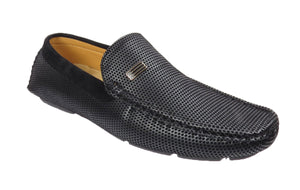 Kennedy Mens Slip On Loafers Moccasin Shoes Black