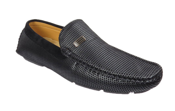 Kennedy Mens Slip On Loafers Moccasin Shoes Black