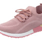 Dorothy Ladies Sock Knit Lace Up Comfort Trainers Pink