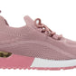 Dorothy Ladies Sock Knit Lace Up Comfort Trainers Pink