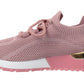 Dorothy Ladies Sock Knit Lace Up Comfort Trainers Pink