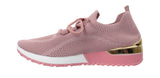 Dorothy Ladies Sock Knit Lace Up Comfort Trainers Pink