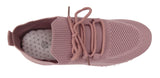 Dorothy Ladies Sock Knit Lace Up Comfort Trainers Pink