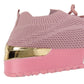Dorothy Ladies Sock Knit Lace Up Comfort Trainers Pink