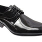 William Mens Pointed Toe Lace Up Patent Dress Formal Shoe
