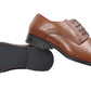 Charles Mens Formal Derby Faux Leather Dress Pointed Toe Shoes Brown