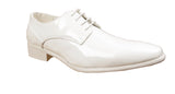 Roger Mens Formal Patent Dress Pointed Toe Shoes White