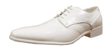 Roger Mens Formal Patent Dress Pointed Toe Shoes White