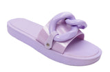 Momo Ladies Slip On Open Toe Chain Sliders Purple