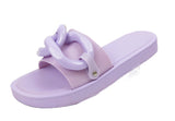 Momo Ladies Slip On Open Toe Chain Sliders Purple