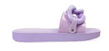 Momo Ladies Slip On Open Toe Chain Sliders Purple