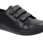 James Kids Triple Strap Low Top Faux Leather Trainers Black