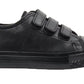 James Kids Triple Strap Low Top Faux Leather Trainers Black