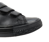 James Kids Triple Strap Low Top Faux Leather Trainers Black