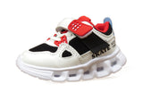 Bernie Kids Light Up LED Touch Strap Trainers White / Red