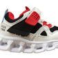 Bernie Kids Light Up LED Touch Strap Trainers White / Red