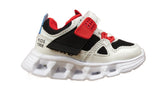 Bernie Kids Light Up LED Touch Strap Trainers White / Red