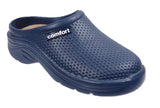 Ladies Comfort Slip On Garden Clogs Sandals Navy Blue