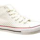 Zya Ladies High Top Canvas Lace Up Trainers Weave White
