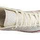 Zya Ladies High Top Canvas Lace Up Trainers Weave White