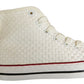Zya Ladies High Top Canvas Lace Up Trainers Weave White