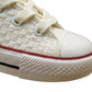 Zya Ladies High Top Canvas Lace Up Trainers Weave White