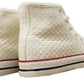 Zya Ladies High Top Canvas Lace Up Trainers Weave White