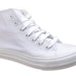 Zya Ladies High Top Canvas Lace Up Trainers Plain White