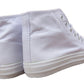 Zya Ladies High Top Canvas Lace Up Trainers Plain White
