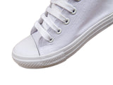 Zya Ladies High Top Canvas Lace Up Trainers Plain White