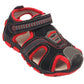 Blake Contrast Boys Sports Touch Strap Fashion Contrast Sandals Black Red
