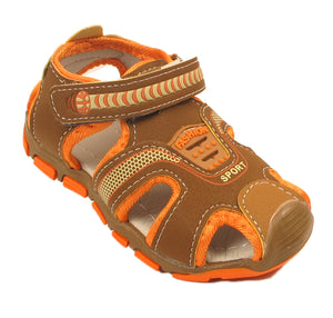 Blake Contrast Boys Sports Touch Strap Fashion Contrast Sandals Brown