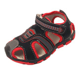 Blake Contrast Boys Sports Touch Strap Fashion Contrast Sandals Black Red