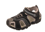 Blake Contrast Boys Sports Touch Strap Fashion Contrast Sandals Black Grey