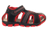 Blake Contrast Boys Sports Touch Strap Fashion Contrast Sandals Black Red