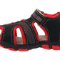Blake Contrast Boys Sports Touch Strap Fashion Contrast Sandals Black Red