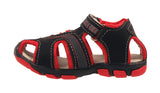 Blake Contrast Boys Sports Touch Strap Fashion Contrast Sandals Black Red