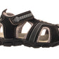 Blake Contrast Boys Sports Touch Strap Fashion Contrast Sandals Black Grey