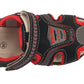 Blake Contrast Boys Sports Touch Strap Fashion Contrast Sandals Black Red