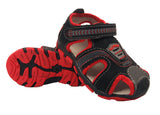 Blake Contrast Boys Sports Touch Strap Fashion Contrast Sandals Black Red