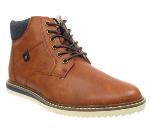 Bradly Mens High Top Chukka Boots Tan Brown