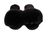 Benny Girls Open Toe Sliders Fur Sandals Slippers Black