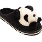 Panda Ladies 3d Novelty Fleece Lined Slippers Black