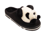 Panda Ladies 3d Novelty Fleece Lined Slippers Black