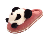 Panda Ladies 3d Novelty Fleece Lined Slippers Skin Red