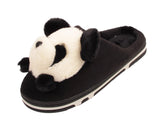 Panda Ladies 3d Novelty Fleece Lined Slippers Black